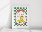 La Dolce Vita Print | Lemons in Jug | Green Checkered Italian Wall Art - Larosier Prints