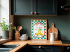La Dolce Vita Print | Lemons in Jug | Green Checkered Italian Wall Art - Larosier Prints