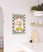 La Dolce Vita Print | Lemons in Jug | Green Checkered Italian Wall Art - Larosier Prints