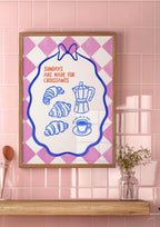 Sundays Are Made for Croissants Print | French-Inspired Breakfast Art | Cosy Kitchen Décor - Larosier Prints