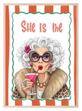 She Is Me Print | Bold Cocktail Lady Wall Art - Larosier Prints