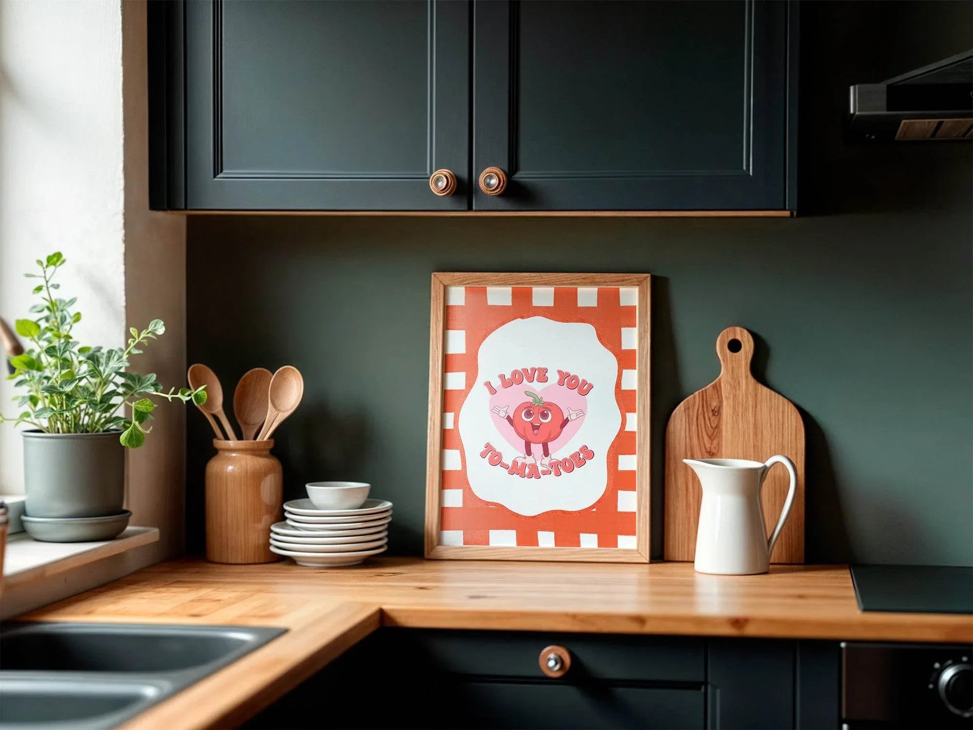 I Love You To-Ma-Toes Print | Cute Tomato Wall Art | Orange - Larosier Prints