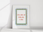 Life Is Hard, But Loving You Is Easy Print | Romantic Quote Art | Checkered Border - Larosier Prints
