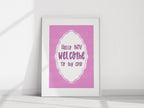 Hello MTV Welcome To My Crib Print | Fun Pop Culture Quote | Pink Wall Art - Larosier Prints