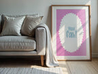 Yeah Fam! Print | Bold Slang Wall Art | Pink - Larosier Prints