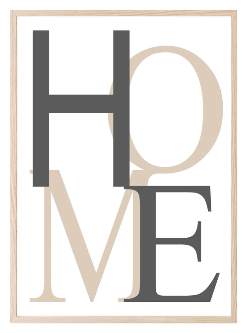 Abstract HOME Print | Beige Wall Art - Larosier Prints