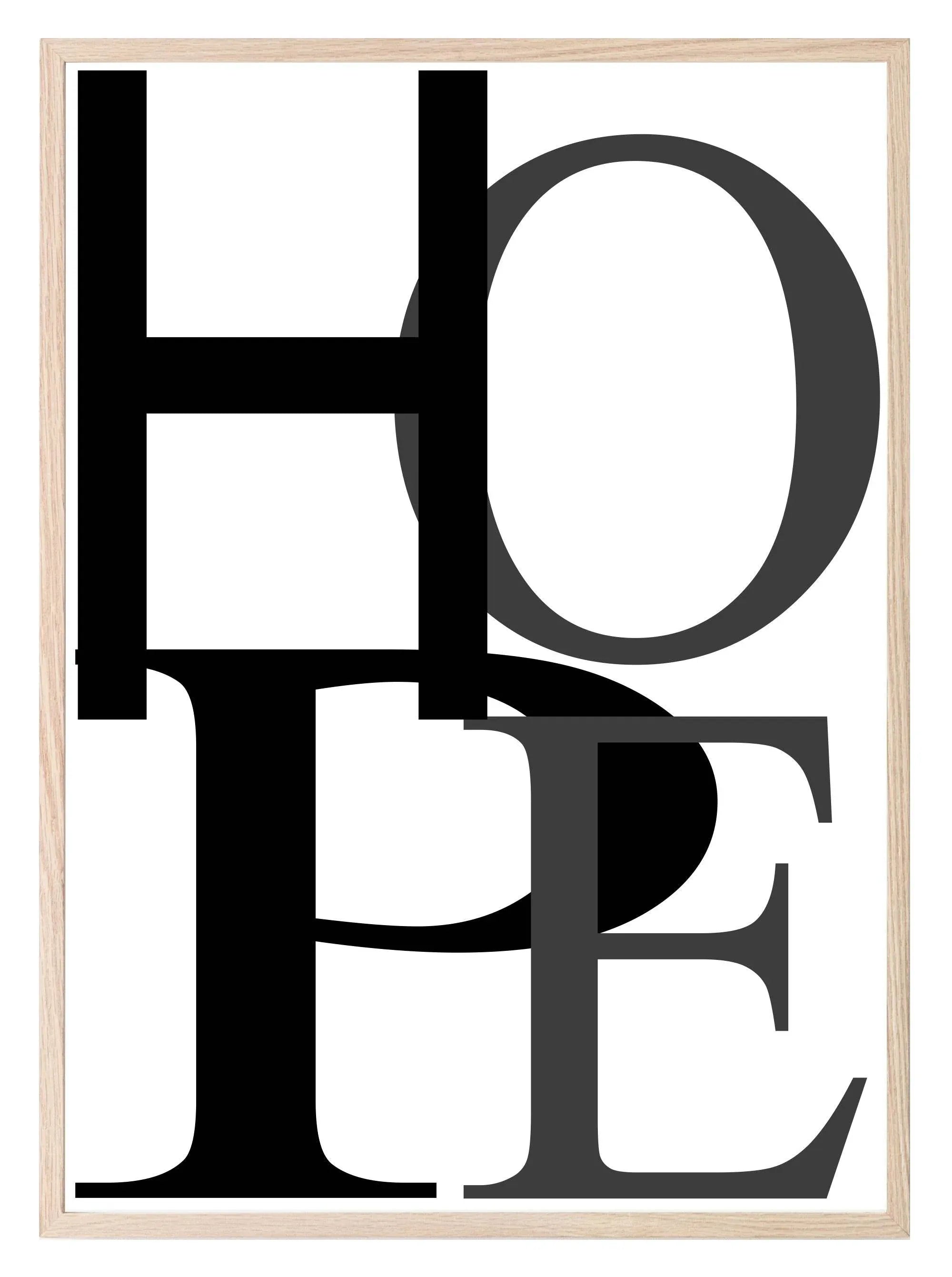 Abstract HOPE Print | Black Wall Art - Larosier Prints