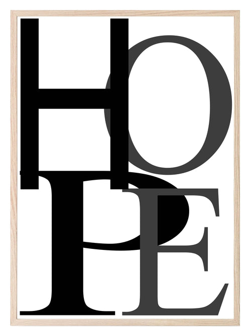 Abstract HOPE Print | Black Wall Art - Larosier Prints