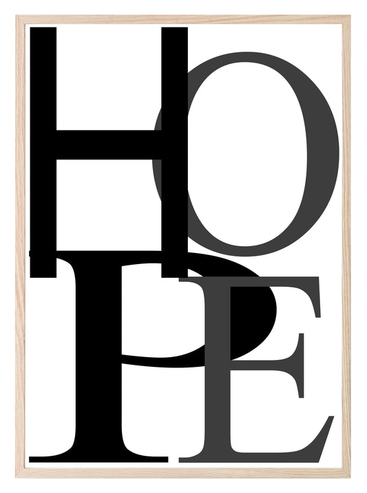 Abstract HOPE Print | Black Wall Art