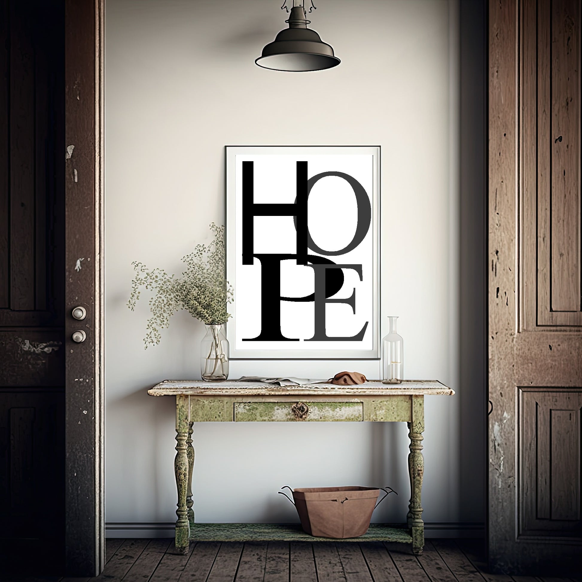 Abstract HOPE Print | Black Wall Art