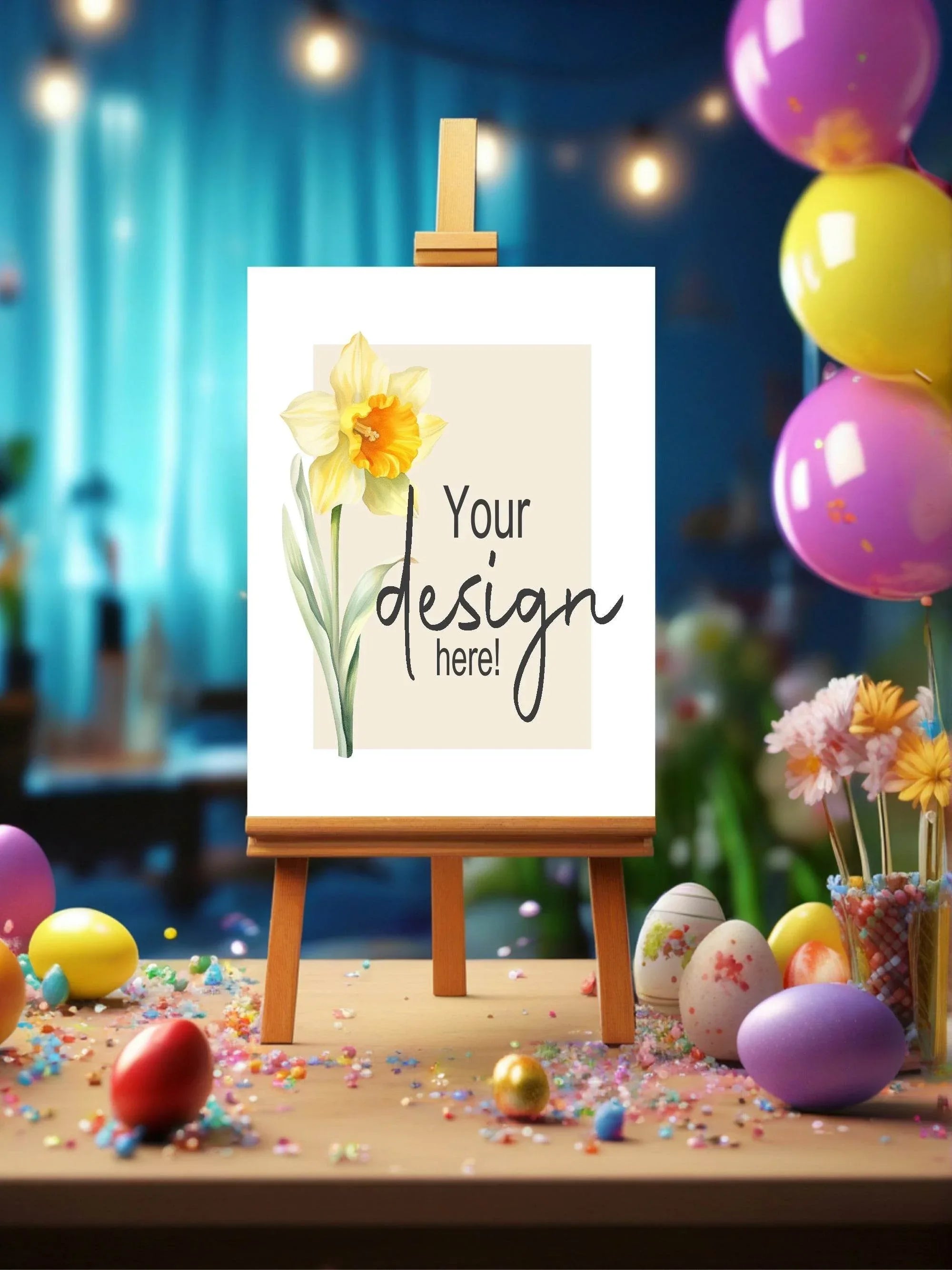 Spring Flowers Custom Bespoke Easter Party Sign - Larosier Prints