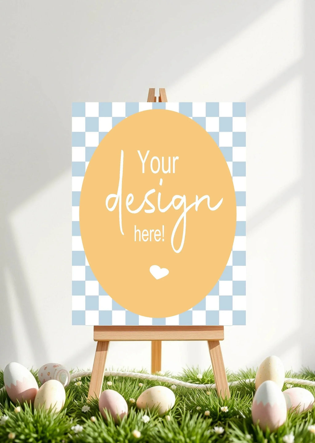Pastel Checkerboard Custom Bespoke Easter Party Sign - Larosier Prints