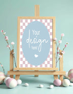 Pastel Checkerboard Custom Bespoke Easter Party Sign - Larosier Prints