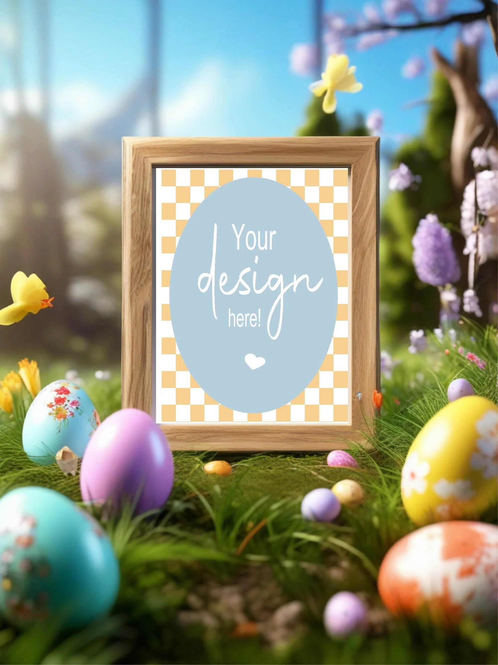 Pastel Checkerboard Custom Bespoke Easter Party Sign - Larosier Prints