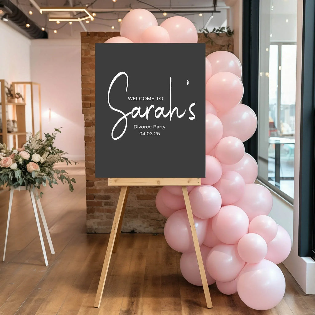 Minimalist Noir Welcome Divorce Party Sign - Larosier Prints