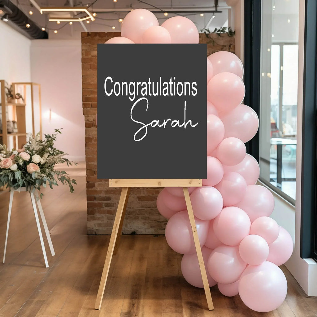 Minimalist Noir Congratulations Party Sign - Larosier Prints
