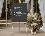 Minimalist Noir Welcome Retirement Party Sign - Larosier Prints