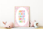 Pink Bow Alphabet Poster | Educational Wall Art