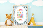 Blue Football Alphabet Poster | Educational Wall Art
