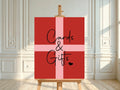 Red & Pink Cards & Gifts Birthday Party Sign - Larosier Prints