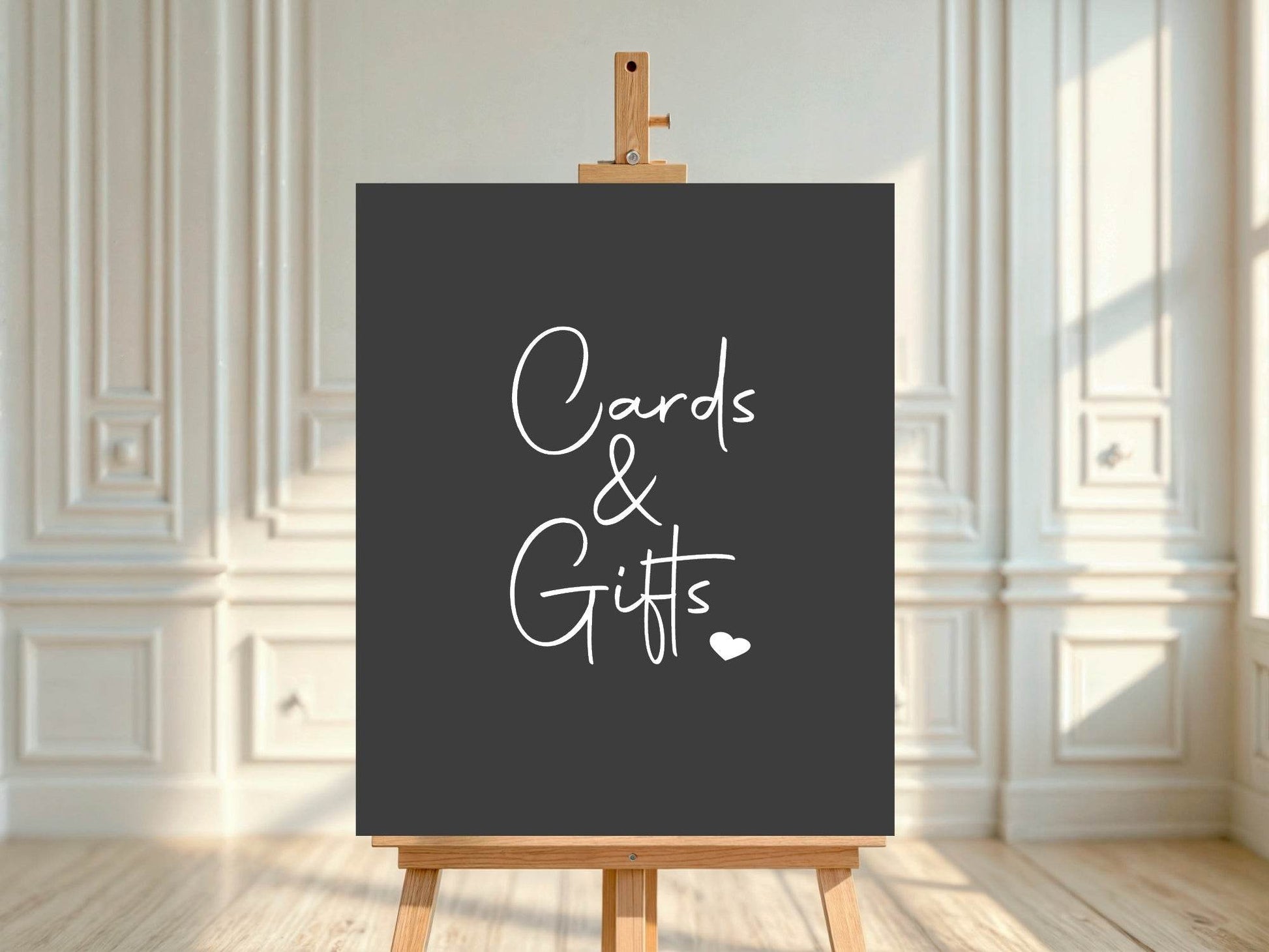 Minimalist Noir Cards & Gifts Birthday Party Sign