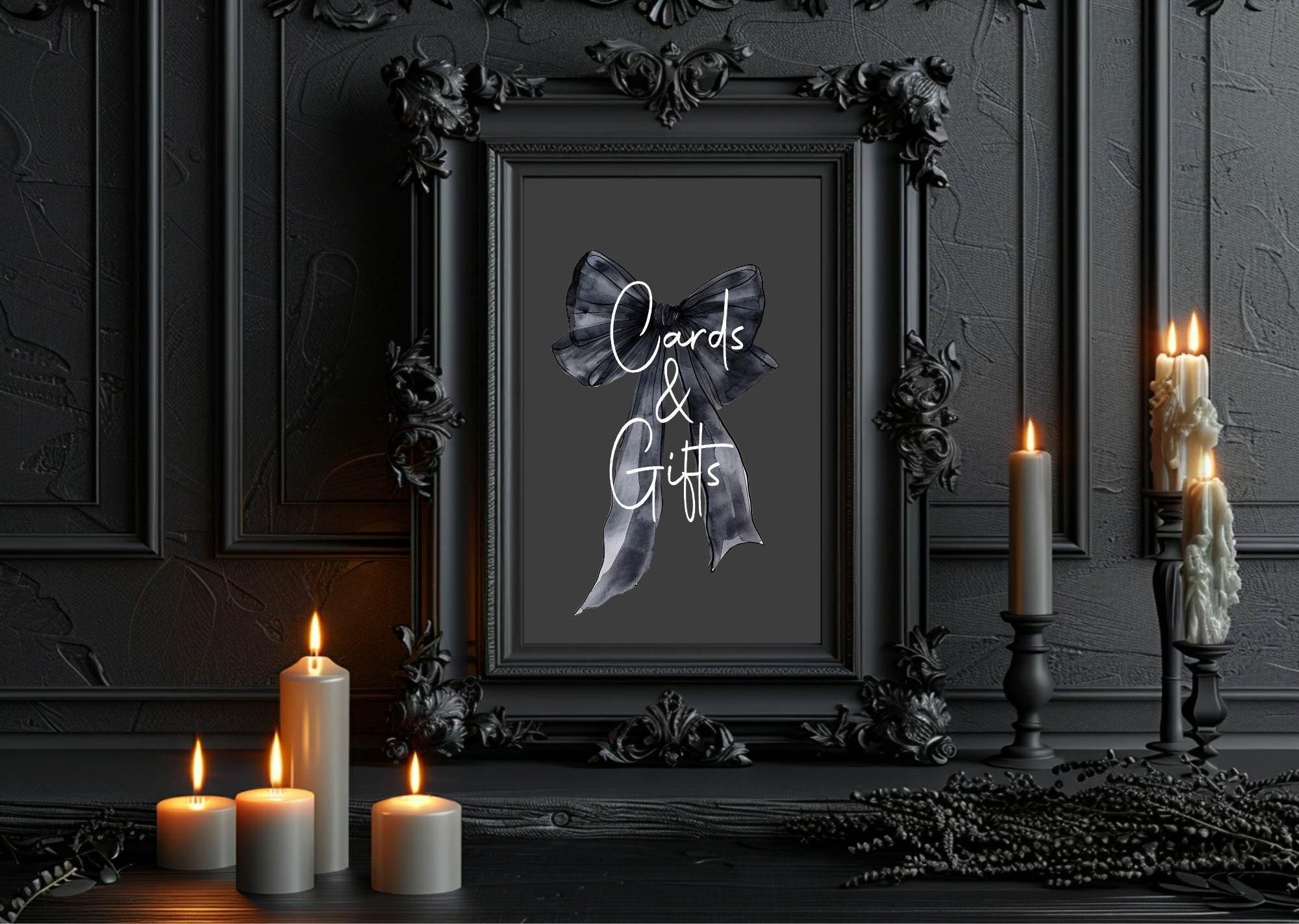 Gothic Cards & Gifts Birthday Party Sign - Larosier Prints