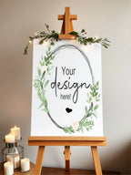 Green & White Rose Custom Bespoke Christening | Baptism Party Sign - Larosier Prints