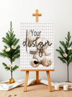 Checkered Bear Custom Bespoke Christening | Baptism Party Sign - Larosier Prints