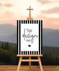Black & White Stripe Custom Bespoke Christening | Baptism Party Sign - Larosier Prints