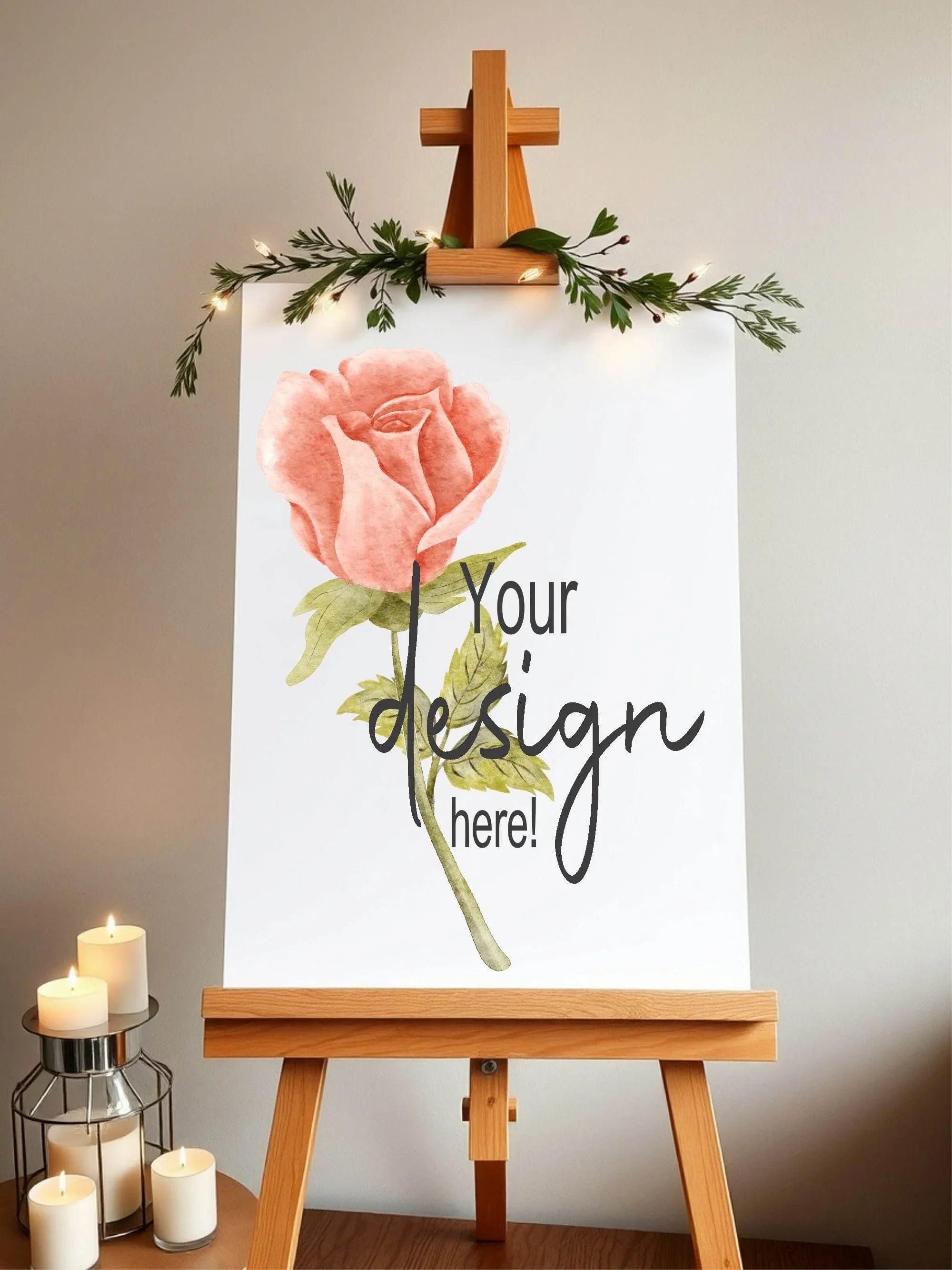 Pink Rose Custom Bespoke Christening | Baptism Party Sign - Larosier Prints