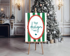 Green Stripe Christmas Party Invitations & Envelopes | Pack of 10 - Larosier Prints