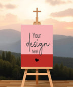 Red & Pink Custom Bespoke Christening | Baptism Party Sign - Larosier Prints
