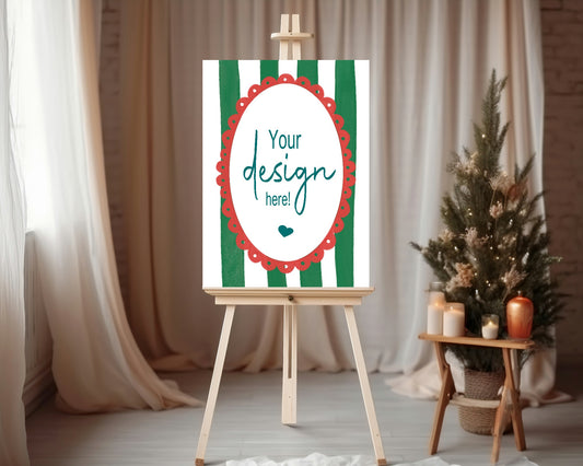 Green Stripe Custom Party Sign