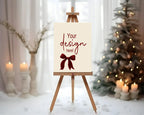 Red Velvet Bow Custom Party Sign - Larosier Prints
