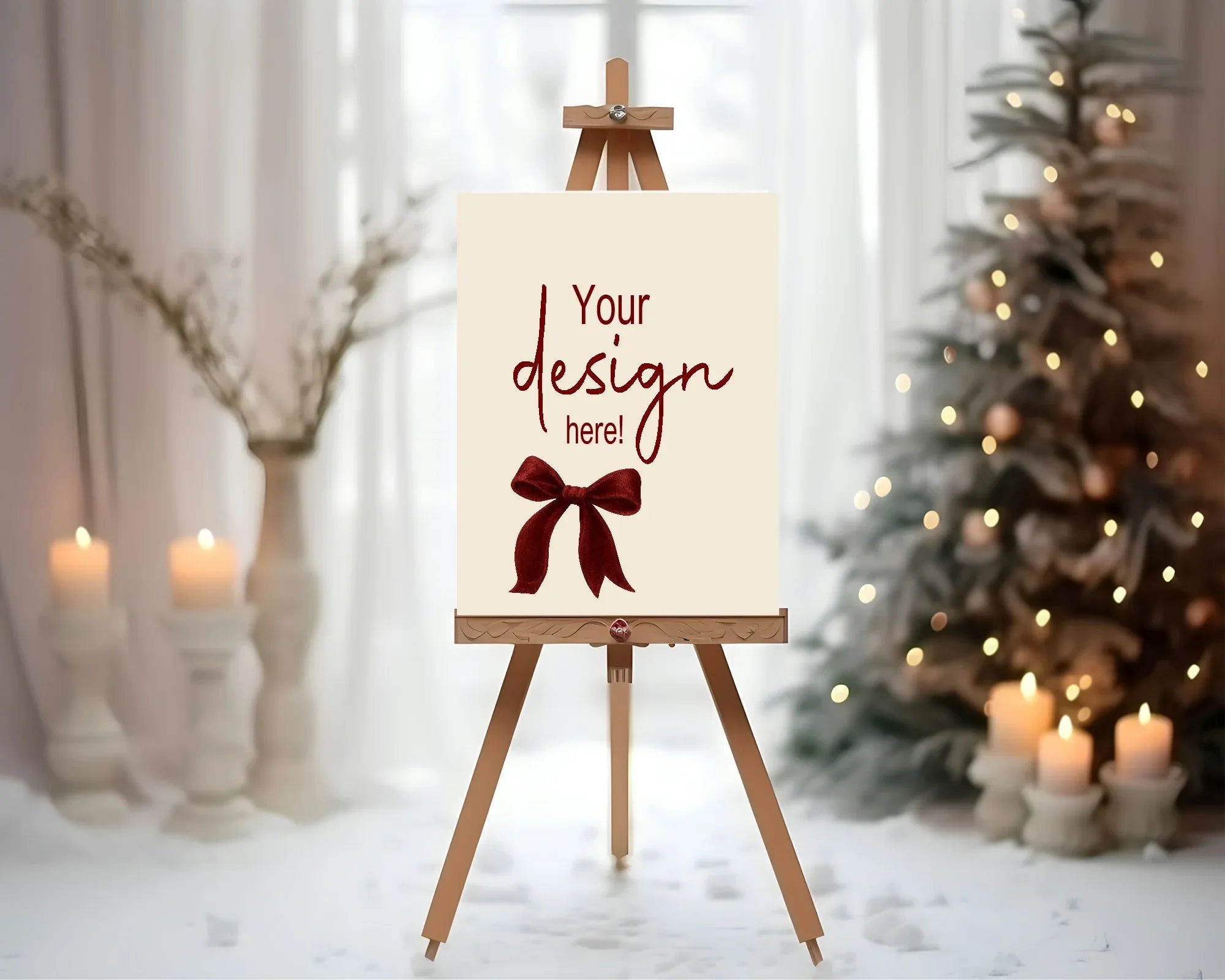 Red Velvet Bow Custom Party Sign - Larosier Prints