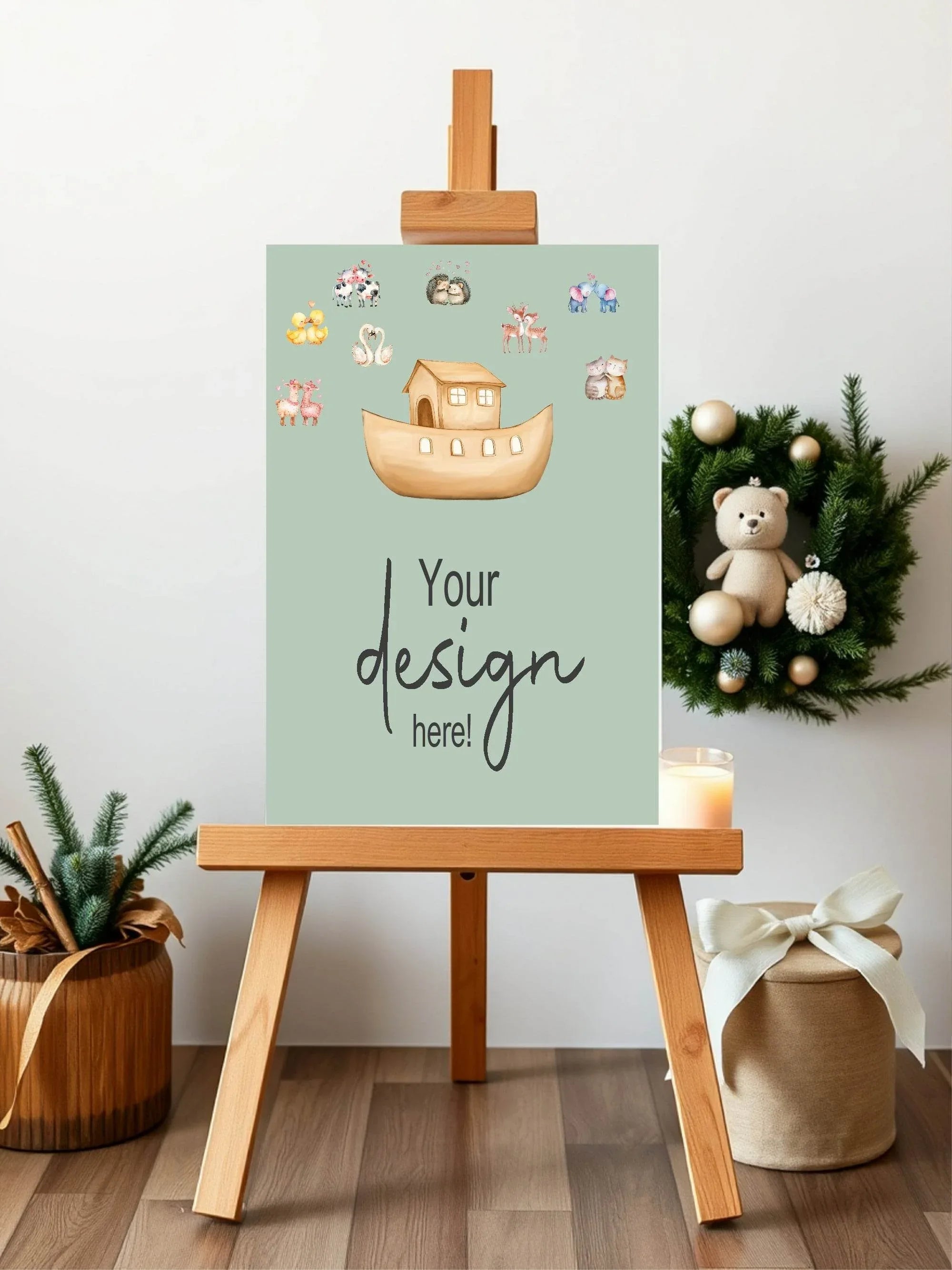 Noah's Ark Custom Bespoke Christening | Baptism Party Sign - Larosier Prints
