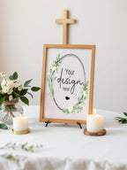 Green & White Rose Custom Bespoke Christening | Baptism Party Sign - Larosier Prints