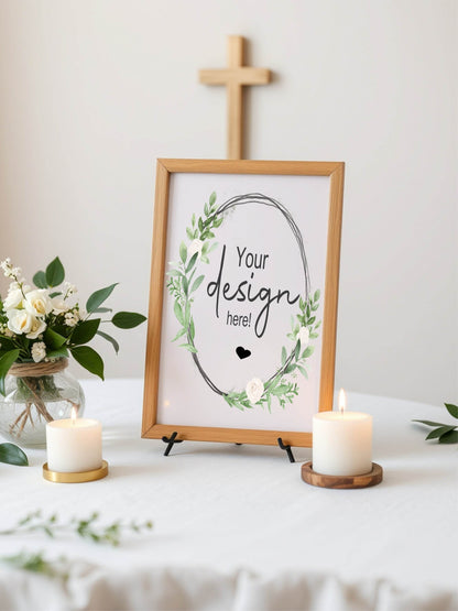 Green & White Rose Custom Bespoke Christening | Baptism Party Sign