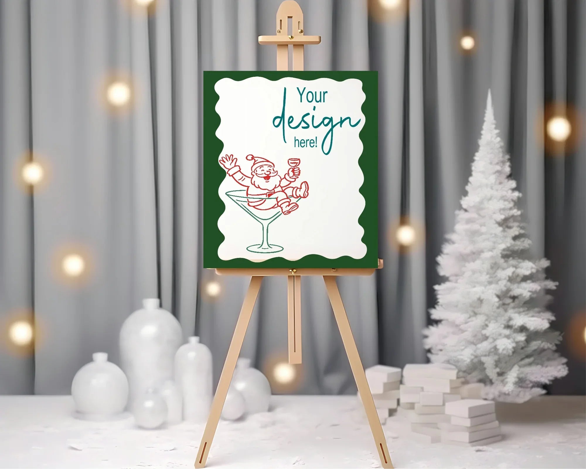 Drunk Santa Custom Party Sign - Larosier Prints