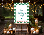 Green Check Custom Party Sign - Larosier Prints