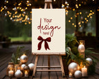 Red Velvet Bow Custom Party Sign - Larosier Prints