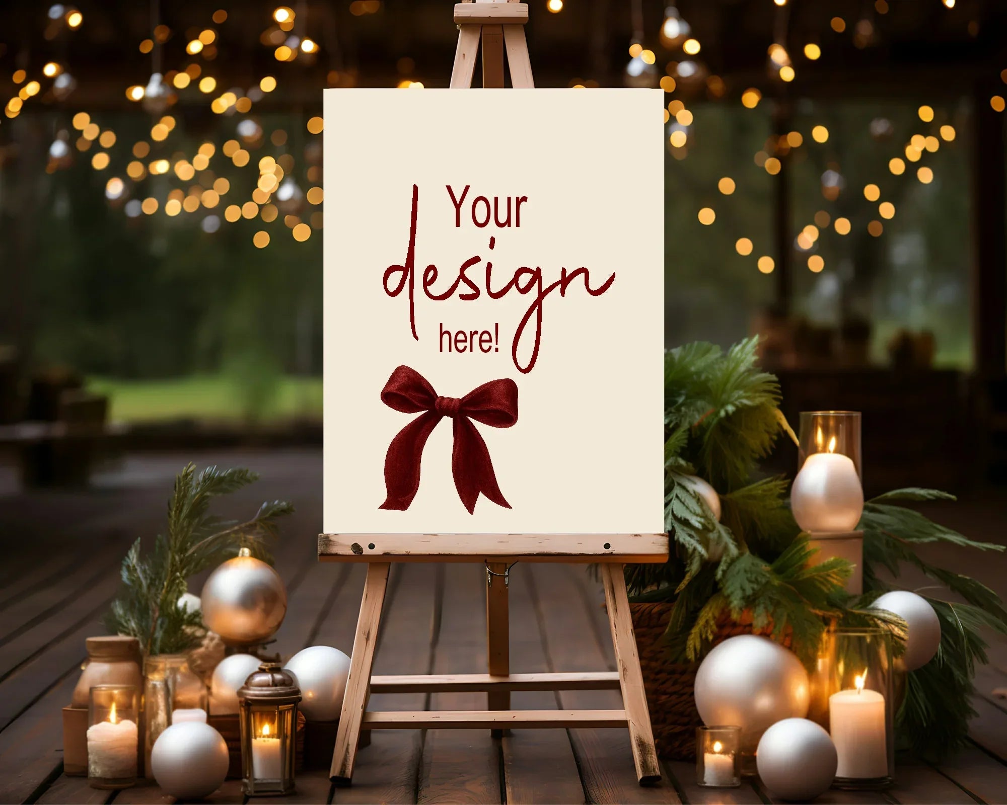 Red Velvet Bow Custom Party Sign - Larosier Prints