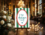 Green Stripe Custom Party Sign - Larosier Prints