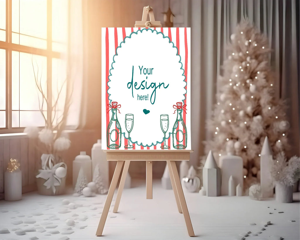 Wine Christmas Party Invitations & Envelopes | Pack of 10 - Larosier Prints