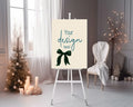 Green Velvet Bow Custom Party Sign - Larosier Prints