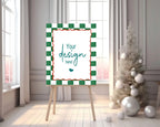 Green Check Custom Party Sign - Larosier Prints