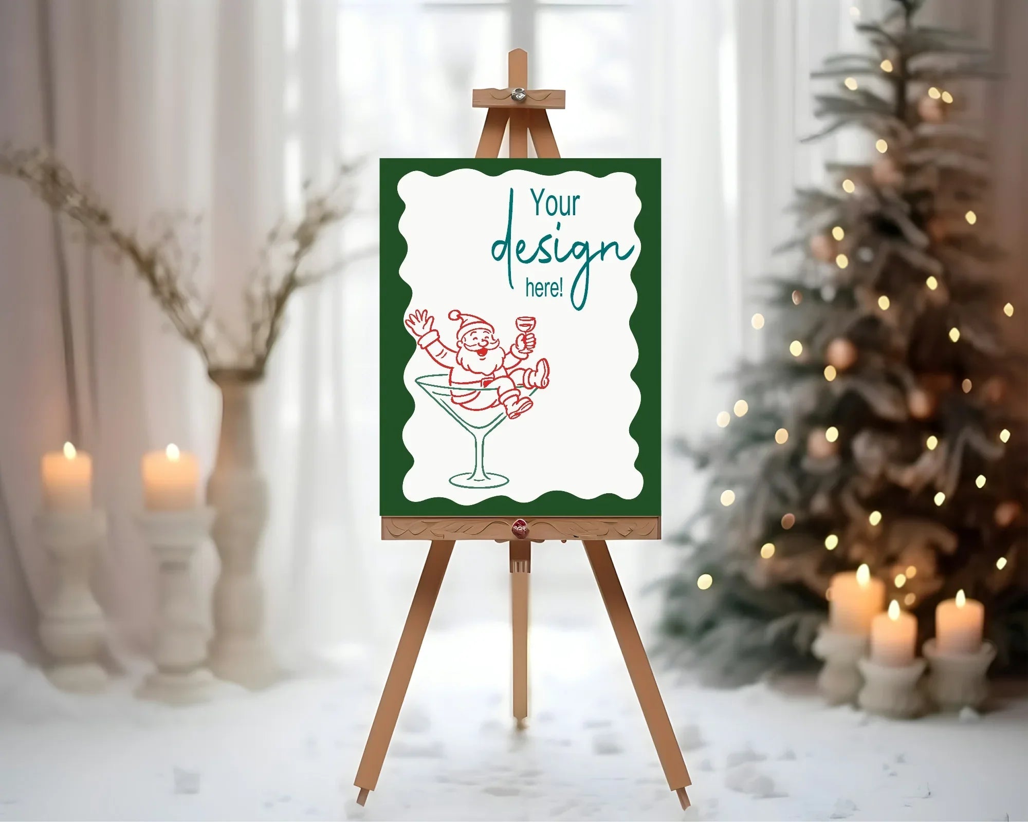 Drunk Santa Custom Party Sign - Larosier Prints