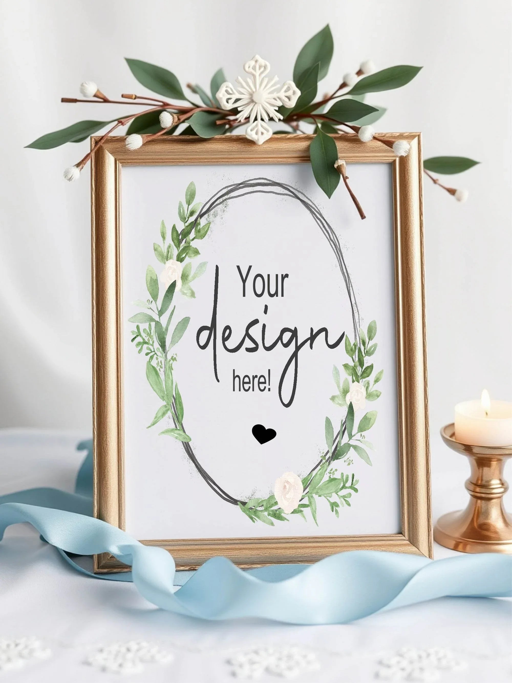 Green & White Rose Custom Bespoke Christening | Baptism Party Sign - Larosier Prints