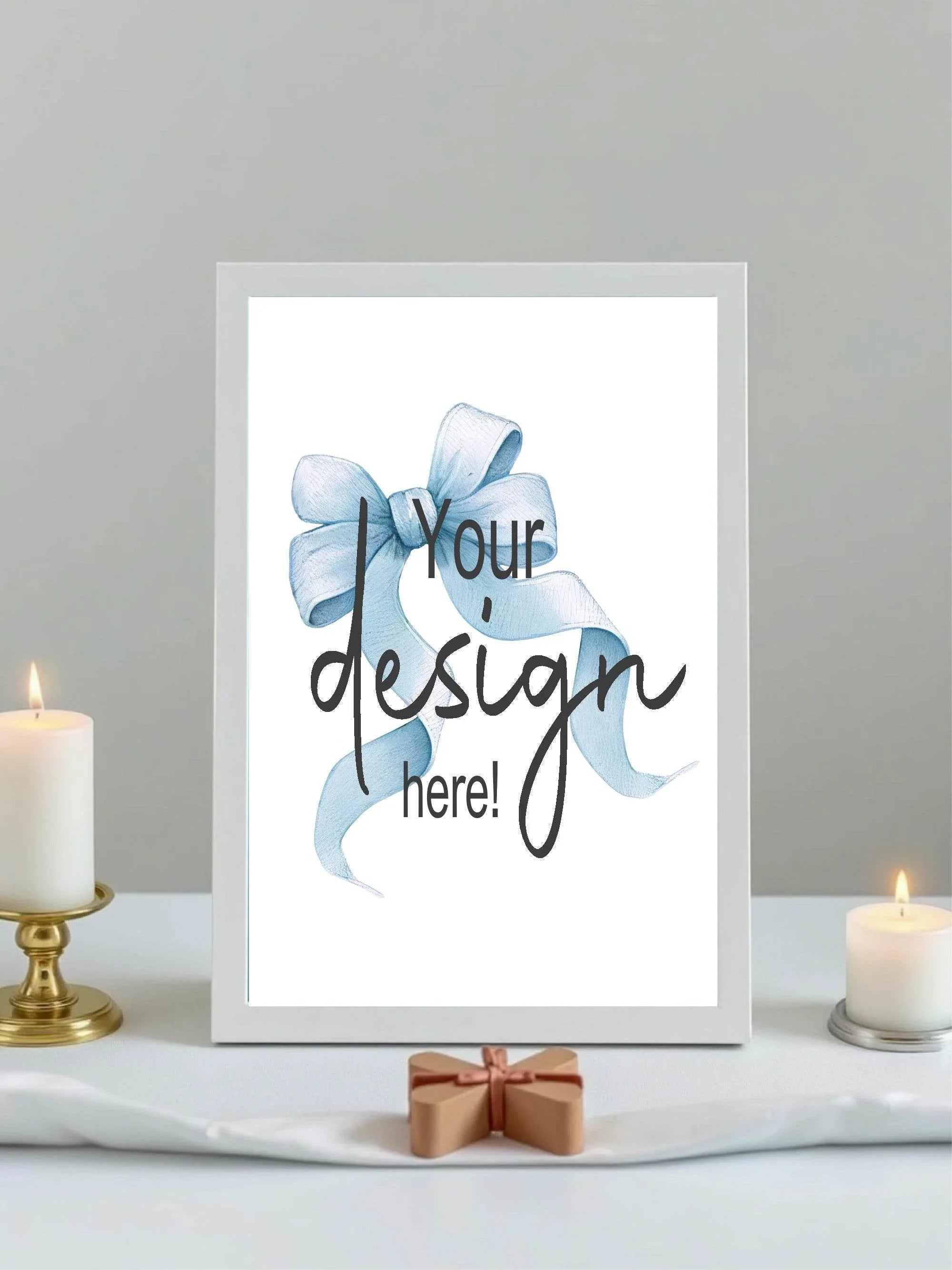 Bows Custom Bespoke Christening | Baptism Party Sign | Beige, Pink or Blue - Larosier Prints