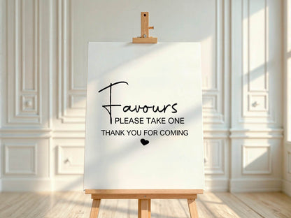 Minimalist Favours Baby Shower Party Sign | Black & White